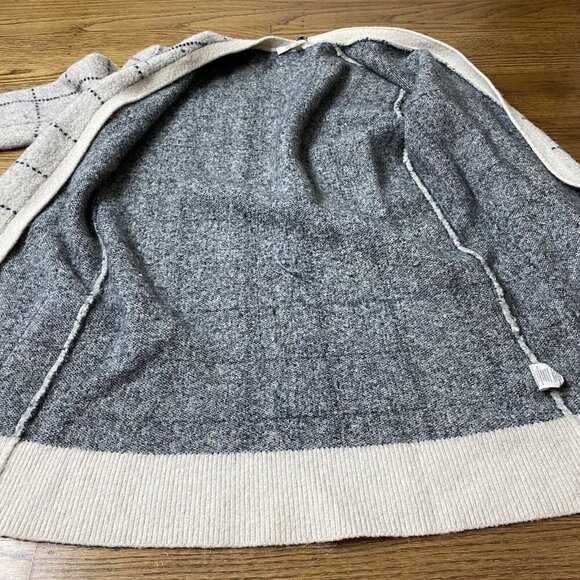 Madewell Ryder Cardigan Women XS Merino Wool Alpaca Blend Windowpane Open Duster - Picture 6 of 11